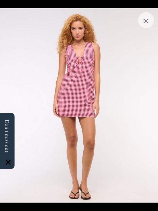 Abercrombie & Fitch Dresses & Skirts - Abercrombie Red Gingham Lace-Up Mini Dress